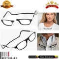 +1.50 Magnetic Reading Glasses with Neck Strap Holder Frame Eye Sight – Black Frame - Near Vision Reading Glasses. 