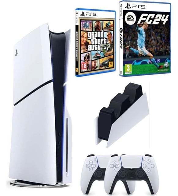 Sony PlayStation 5 Disc Edition Bundle with Extra DualSense Controller And FREE GIFT Ps Plus Extra 12 month