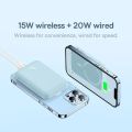 Baseus Magnetic Power Bank, 10000mAh Wireless Powerbank PD 20W with USB-C Cable, for MagSafe, for iPhone 16/15/14/13/12 Series, Black/White. 