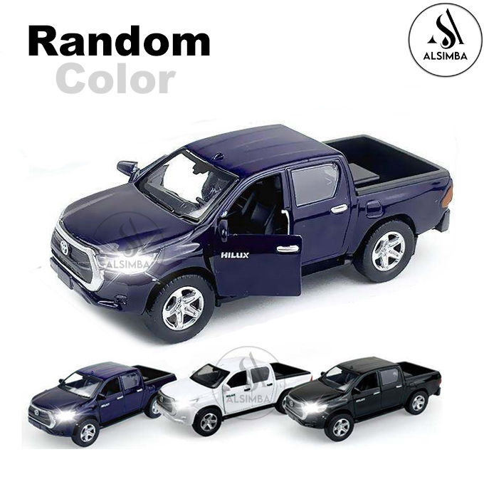 Toyota Hilux Vigo Die Cast Model Metal Toy Car – Lights & Music Sound Feature – 1:36 Scale – Front Doors Openable – Size Approx. 5-Inches – White