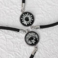2pcs Sun and Moon Lovers Time Gem Luminous Couple Bracelet Valentine's Day Men's and Women's Set Stainless Steel Bracelet. 