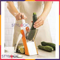 Brava Spring Slicer, Safe Slice Mandoline for Vegetables, Meal Prep & More with Thickness Adjuster, Multicolor. 