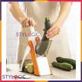 Brava Spring Slicer, Safe Slice Mandoline for Vegetables, Meal Prep & More with Thickness Adjuster, Multicolor. 