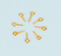 Golden Eye-Screw Hooks Small Hoop Pegs for Resin Keychain Crafts - Mini Eye Pins Screw Clamp Hooks for Making DIY Jewelry Accessories. 