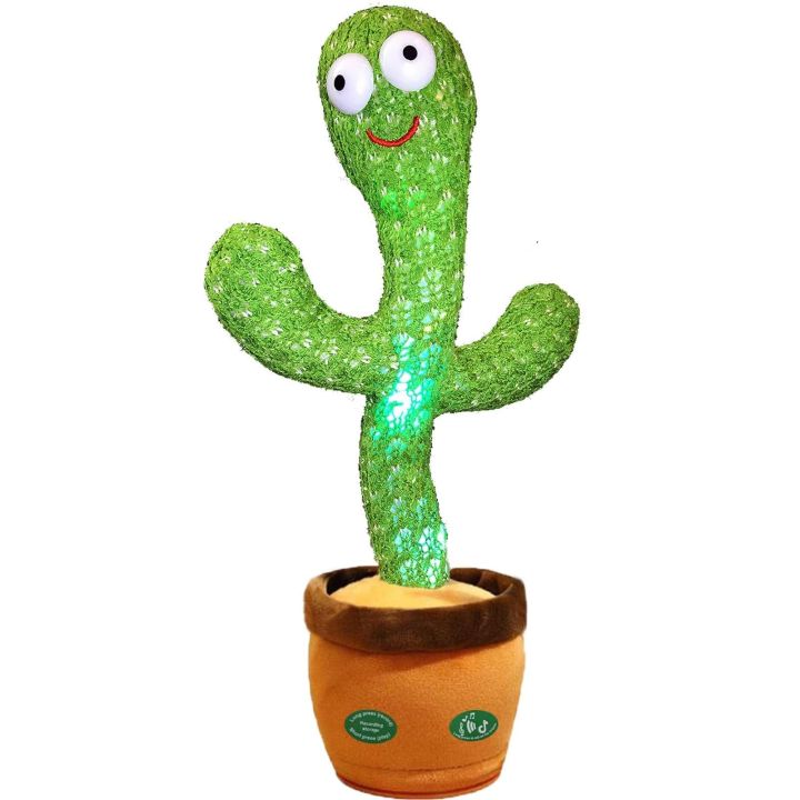 Dancing Cactus Toy, Dancing and Singing Cactus, Included 120 Music, Recording and Follow You Speak, Glow, Early Childhood Education Toys, Best Gift for Your Baby