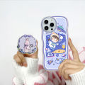 AMORVOR for Samsung A04 Back Cover (With Free Holder) Space Girl Soft Wavy Phone Case Camera Protection Transparent TPU Soft Cover. 
