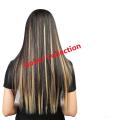 6 pieces blonde-golden single clip hair extension for girls 6 pieces blonde-golden single clip hair extension for girls. 