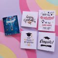 Graduation Mini Cards Pack of 5 (Size 5 x 5 cm). 