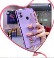 For Huawei Nova 3 Phone Cover + 3D Love Heart Wristband Fashion Ultra Thin Shiny Plating Bumper Soft TPU Silicone Shockproof Protective Case Back Cover. 