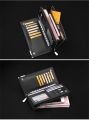 New Luxury Business Bifold Men's Leather Wallet With Zipper Pocket for Mobile and ATM Card Holder Slots Multifunctional Purse For Man Clutch Bag in Black and Brown. 