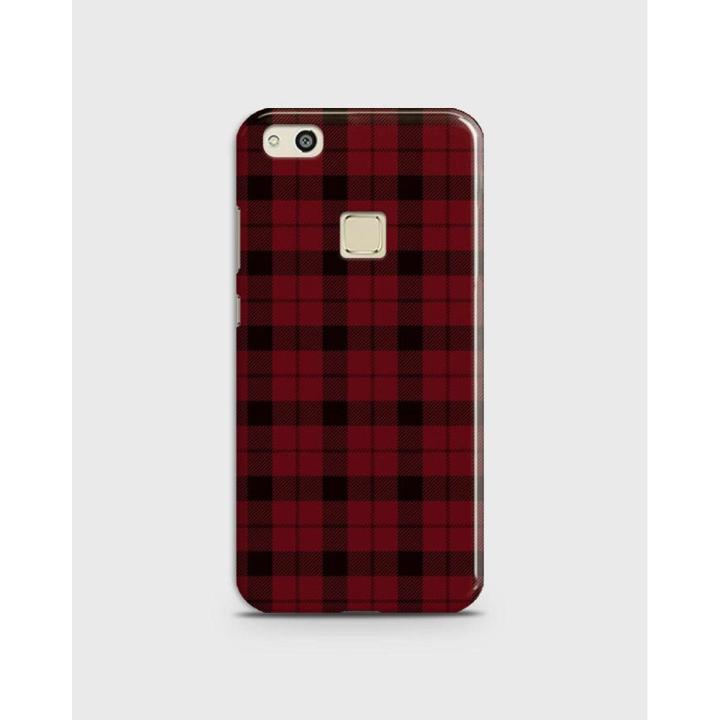P10 Lite Case Cover 3D Hard- Huawei  Red Check Print - 1Cover2370