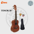 Tenor Size Ukulele Kit, AQUILA Strings, Sapele Body, Rosewood Fingerboard, Matte Finish, with Bag and Picks, Natural Brown. 