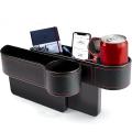 Car Seat Gap Filler, 2 PCS Multifunctional Car Seat Organizer with Cup Holder, Car Console Side Organizer for Cellphones, Wallets, Keys, Coin, Cards, Sunglasses, Passenger Side & Driver Side - Black. 
