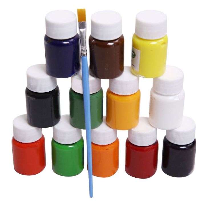 Poster Color Finger Paints set of 12 colors with free Paint Brush, eco-friendly, non-toxic washable, Drawing Paints for kids