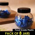 Pack of 8 Diamond Design Jars for Kitchen Storage. 