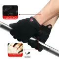 New Design Full Finger Black Weight Lifting Gloves Touchscreen Workout Fitness Gym Training Powerlifting Faux Leather Sport Gloves for Men,s & Women. 