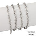 1meter/bag Stainless Steel Flat Rectangular O-shaped Chain Link for DIY Craft Making. 