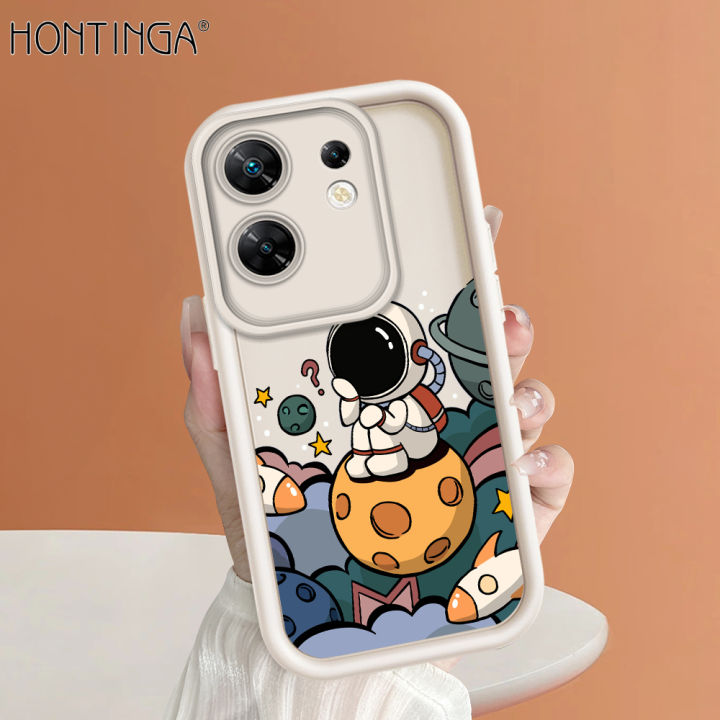 Hontinga for Infinix Zero 30 4G Back Cover Space Astronaut Pattern Ladder Soft Camera Protection Rubber Phone Case