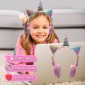 Cartoon Unicorn Wired Headphone Girls Daughter Music Stereo Earphone Computer Phone Headset Kids Gift Cute Unicorn With Mic. 