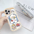 AMORVOR for Vivo V11i Back Cover With Free Holder Cartoon Animals Soft Wavy Phone Case Camera Protection Transparent TPU Soft Cover. 