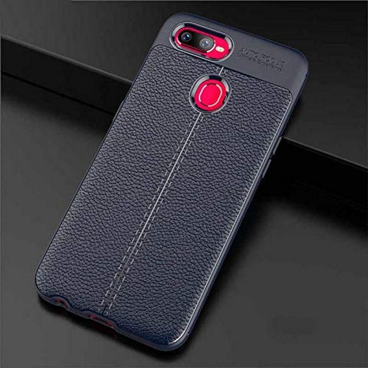 Oppo F9 Autofocus Real Leather Look Tpu Case