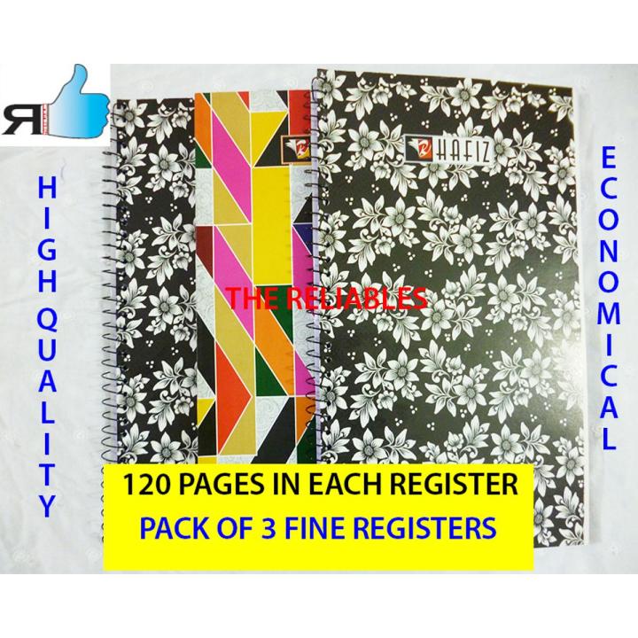 paper registers.neat registers,notebooks.pad,assignment registers ,ring registers.pack of 3,branded registers,broad line urdu register,narrow lined english register,white paper legal size,the reliables
