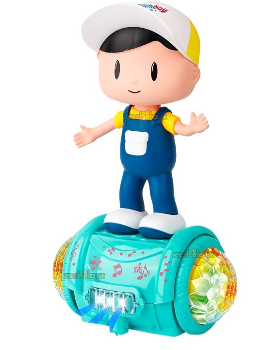 Zest 4 Toyz Musical Toy for Kids 360 Degree Rotating Dancing Boy Doll Toy with 5d Light & Sound Bump & Go Action Toy for 1 Year Old Kids Boys Girls(