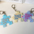 DIY Creative You Are My Missing Piece Alphabet Puzzle Keychain For Couples Alloy Key Ring Jewelry Gift Cherry Super Store. 