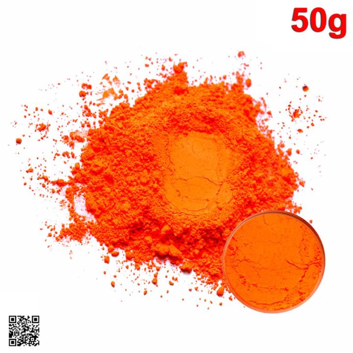 Neon Orange Fluorescent Pigment Powder for Painting, Artwork and Crafts 50g Desire Outlet