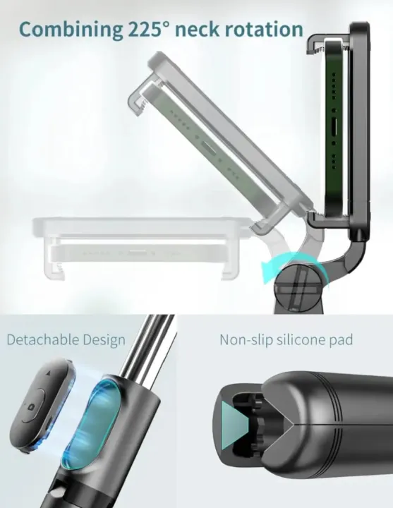 TechKart%204%20in%201%20Selfie%20Stick%20Tripod%20Combo%20with/without%20LED%20Light%20and%20Bluetooth%20Shutter%20-%2070cm/110cm%20-%20Image%205