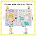 8/16Sheets Disney Princess Children DIY Puzzle Stickers Game Make-a-Face Assemble Jigsaw Decals Kids Educational Toys Party Gift. 