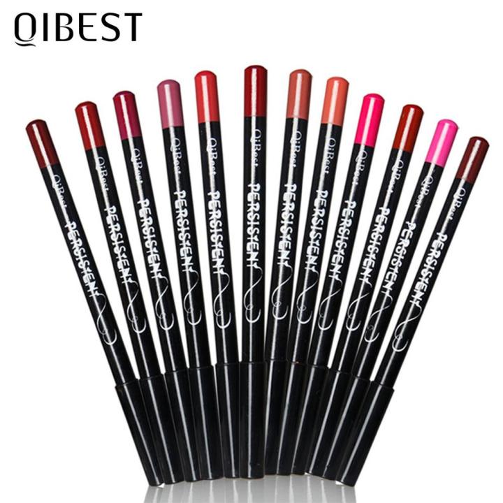 【2024】 QIBEST 12Colors Lip Liner Lip Makeup Long-lasting Matte Lipliner Pencil Waterproof Moisturizing Lipstick Contour Cosmetics TSLM2