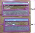 Pencil Pouch | Transparent Design | Smooth Zip | Finger Hook + Separator Mesh Inside | School Geometry Box. 