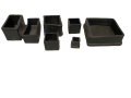 Black Square Black Rectangle12-Pcs PVC Rubber for Chair Legs Chair Legs Caps Table Legs Caps Furniture Pads Pipe End Cap Table Legs Caps Anti-slip Floor. 