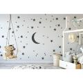 WallsArtstore Moon and Stars Wall Art Stickers  Nursery Wall Stickers Pack of 100 Stars and Moon Stickers. 