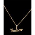 BEAUTIFUL SADIA NAME NECKLACE FOR GIRLS ADJUSTABLE GOLDEN IMPORTED BEAUTIFUL LOCKET FOR WOMEN / GIRLS METAL QWIS-2375-20 QUALITY WEB STORE. 