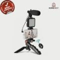 AY-49 Video Making Kit – Vlogging Tripod with Triple Ring Light for YouTube & Social Media. 