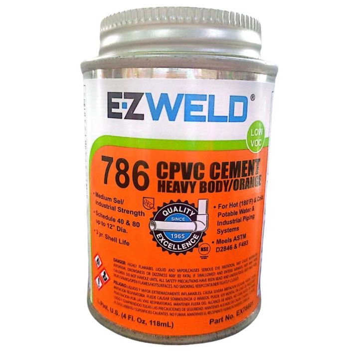 CPVC Cement Solvent EZ WELD 786 | PVC Cement Solvent EZ WELD 786 | 118ML High-Performance Solution for Strong Bonding | Fast-Drying Adhesive for CPVC & PVC Pipes | Ideal for Plumbing, Repairs, and DIY Projects | Leak-Proof, Durable, Easy to Use