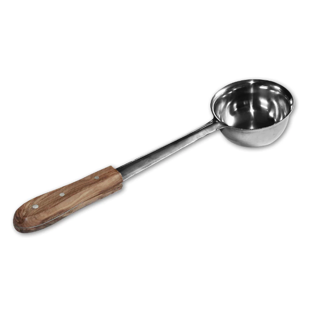 Spoon - Milk or Tea Spoon - High Quality Stainless Steel Wooden Handle Milk Pouring Tea Laddle Cooking Deep Spoon چائے والا پوا