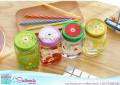 Multicolor Heat Resistant Fruity Glass Mason Jar Mugs Fruit Juice Cups with Lid and Straw For Milk, Milkshakes Juices 480 m. 