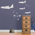 Military Helicopter Vinyl Wall Stickers Troopers Rappelling Airplane Wall Decal Decor Kids Teens Room Hot DIY Art Poster. 