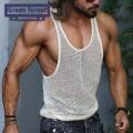 Green forest Men Vest sleeveless Relaxed Fit Knitting Vest. 