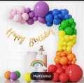 Pack of 57 pcs theme set Birthday Decoration for all person age group  . banner. arch tape. glue/double tape and 54 different colors balloons    | Blue and Silver Balloons for Birthday Decorations ( see pic no 7) for all disprition. 