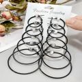 6 Pairs Black Punk Hoop Earrings Set Big Circle Earrings Jewelry for Women Girls Steampunk Ear Clip Punk Earring Ear Ring. 