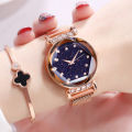 Beautiful Luxury Ladies Wrist Watch with Glittery Dial - Magnetic Band. 