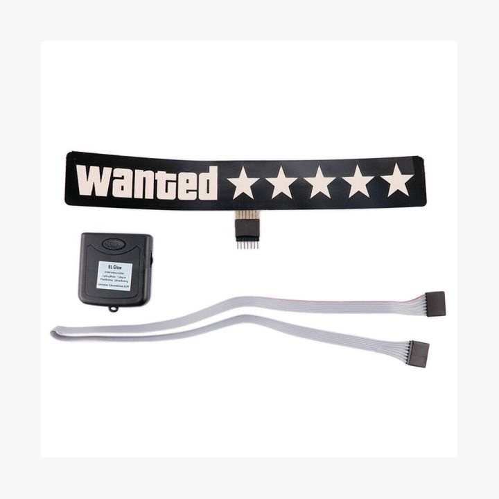 Windshield Electric 5 Star Wanted Sticker Sheet Car LED Light Up Window 1 PCS