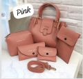 5 Pcs HandBag Set For Girls Good Quality Small Pouches Light Weight Material: Soft Leather Long Strap 8 Colors   Must Watch Real Video   Bulk Quality Available  Most Tr. 