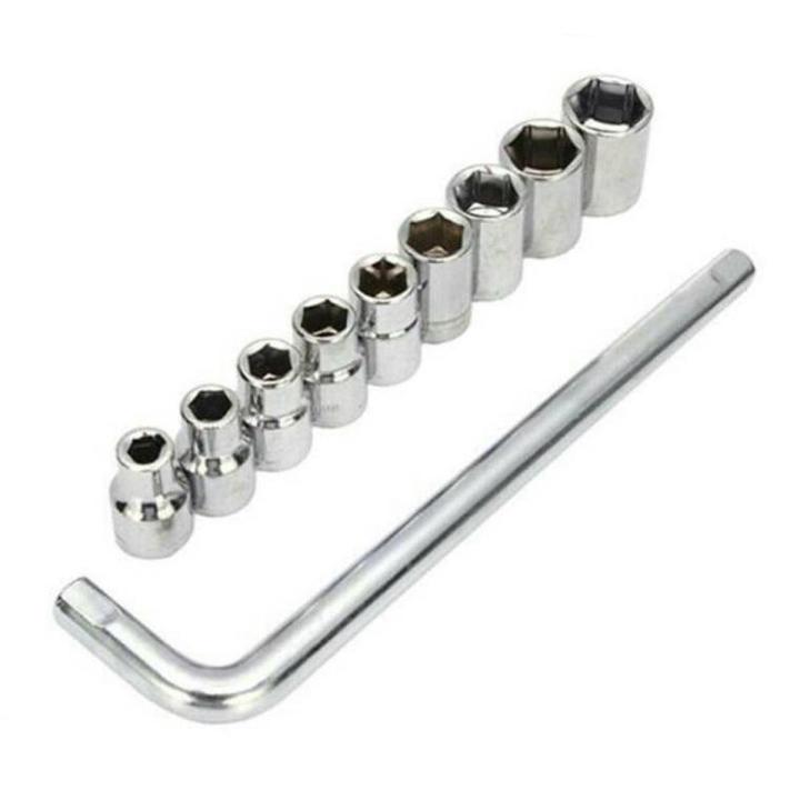 Professional Heavy Duty Socket Wrench Set Tool Kit 9 Pc 1/2″ Drive Socket Set 8-24mm Metric Sockets With “L” Wrench In Box