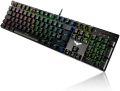 HAVIT Mechanical Gaming Keyboard 105 Keys UK Layout, Blue Switch Mechanical Wired PC Gaming Keyboard for Computer/Laptop and More, Black (HV-KB432L-LED UK). 
