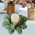 Candle Rings Eucalyptus Leaves Wreath for Celebrations Room. 